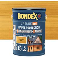 Lasure 2 en 1 Haute protection - Chêne clair satin - BONDEX - 5 L