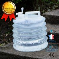CONFO® Seau pliant camping en plein air seau PE sac à eau pliable portable sac à eau en plastique avec couvercle 10L