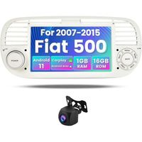 Hikity Android 11 Autoradio pour Fiat 500 2007-2015 CarPlay sans Fil Android Auto, Autoradio Bluetooth avec Tactile 7" GPS WiFi SWC