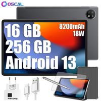 Tablette tactile Oscal Tablette Tactile Incassable Spider8 10.1 2K FHD 60Hz  16Go+128Go(SD 1To) 13000(33W) 16MP+13MP Android 13 Tablette PC - Noir