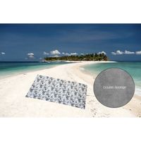 SOLEIL D'OCRE Fouta Corail - Coton doublé éponge - 100x200 cm - Gris