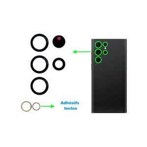 Verre De Caméra + Cadre Pour Realme C35 (RMX3511) - Noir - Neuf - Remplacement