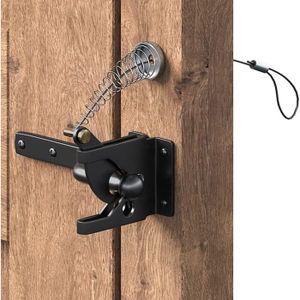 Verrou De Porte Automatique - Finition Noire - Acier Carbone - Pour Porte D'Entrée - Neuf