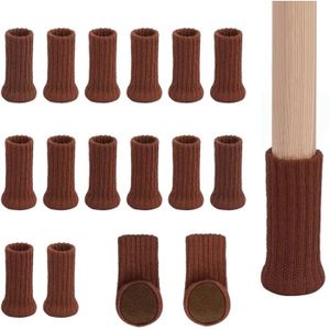 Chaussettes Pour Jambes De Chaise 24pcs Avec Coussinets En Feutre, Chaussons De Meubles Tricotés