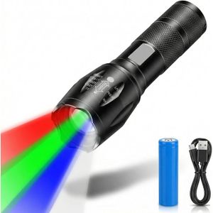 X37 4 Couleurs Lampe de Poche LED Multicolore Puissante Blanc