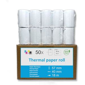 20 Bobines Papier Thermique 57x35x12m Sans BPA - Reçus TPE Carte Bancaire Ingenico Verifone