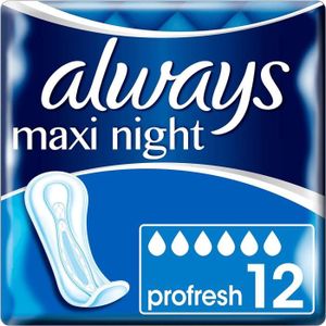 SERVIETTE HYGIÉNIQUE LOT DE 6 - ALWAYS - Maxi Night ProFresh Serviettes