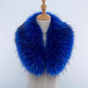ECHARPE - FOULARD bleu avec du noir 70cm Manteau À Col En Fourrure P