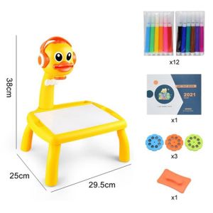 TABLE A DESSIN Dessin - Graphisme,Table de dessin projecteur pour enfants,tableau de peinture,bureau multifonctionnel,écriture - Type G yellow