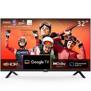 Téléviseur LED CHiQ L32H7G 32 pouces TV, Smart TV, HD LED TV, Design sans cadre, HDR Google TV, Google Assistant
