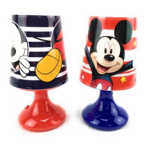 Lampe de chevet MICKEY PIRATE cr/éation artisanale type serviettage lampe c/éramique rose N/° 3