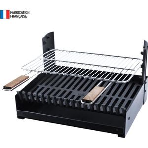 Barbecue Charbon De Bois Happy Garden GRILLOIR - Grille Réglable En 3 Hauteurs
