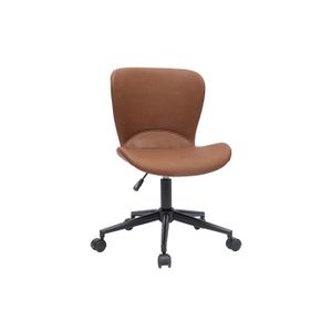 CHAISE DE BUREAU Chaise de bureau design marron JOSH - MILIBOO - Simili - Bureau - A roulettes