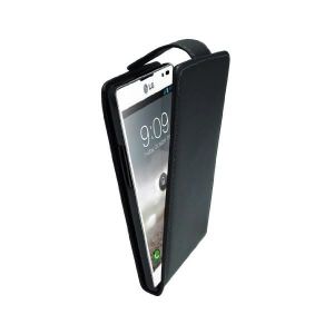 PH26/® Etui housse folio pour LG Optimus L9 2 format portefeuille en /éco-cuir noir avec double clapet int/érieur porte cartes fermeture magn/étique et surpiqures apparentes