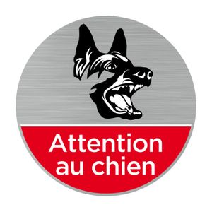 Warnschild 'Achtung Hund' Aus Holz - 13 X 4 Cm, Selbstklebend Mit 3M-Klebeband, Made In France