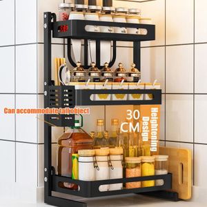 Étagère à épices - BEICHEN - 65x24x24cm - Acier carbone - Rangement cuisine  - Cdiscount Maison