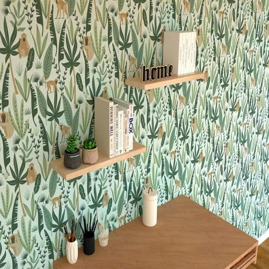 Étagère Murale Bois Paulownia - 4 Niveaux Avec Panier Métal - Rangement Salle De Bain/Cuisine - Blanc