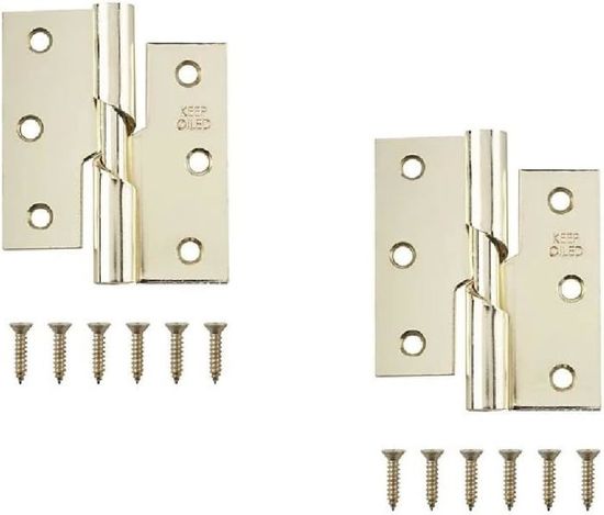 6pcs Charnières En Avec Vis Pour Table Pliante Cabinet Porte Meubles
