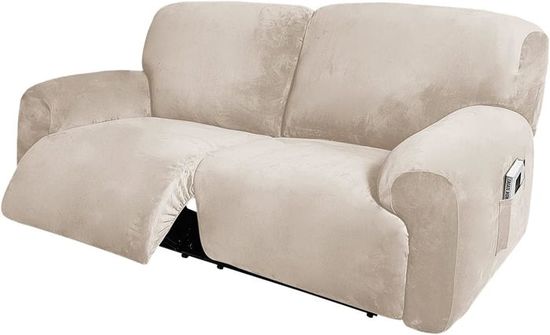 Easy-Going Housse De Causeuse Inclinable Imperméable Avec Poche, 1 Pièce Réversible Pour Fauteuil Inclinable 2 Places, Housse De Protection Lavable Pour Chiens (causeuse Inclinable, Noir/beige