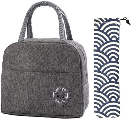 Sac isotherme repas,Fleurs fond impression refroidisseur bento déjeuner récipient alimentaire