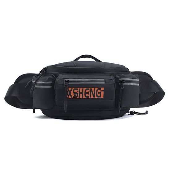 Sac Banane Marika Sport Noir – Taille Réglable, Bandoulière Réfléchissante, 2 Poches