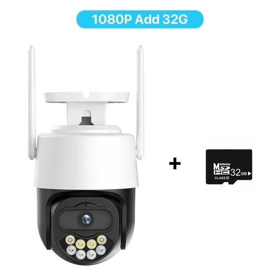 Caméra de Surveillance extérieure PTZ IP WiFi double objectif 8MP dispositif de sécurité sans