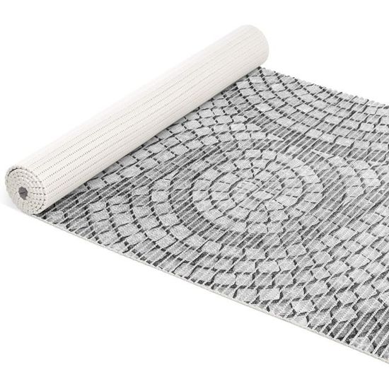 Tapis De Bain Antidérapant En Mousse - Motif Pierres, Demi-cercle 65 Cm, Perméable, Lavable - 12