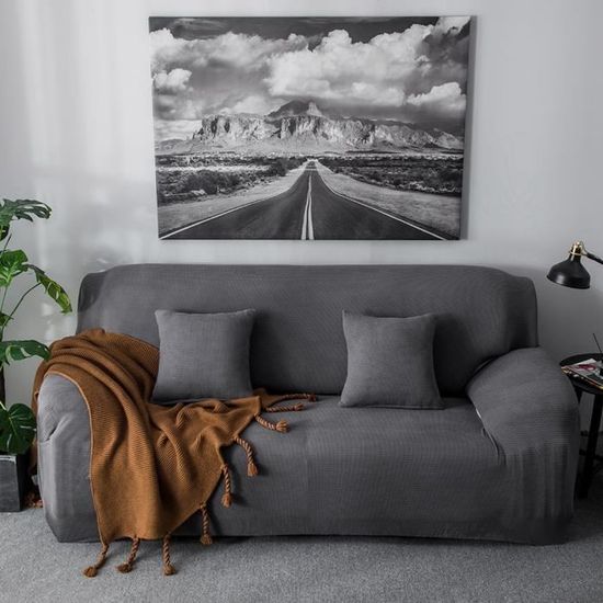 Housse de Canapé d'Angle Velours Gris argent | Housse Design