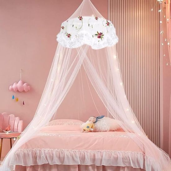 ZIQINPSQ - Moustiquaire Ronde Pour Lit - 228 X 58 Cm, Polyester Dense, Protection 360° Contre Moustiques Et Insectes Protection Moustiques Chambre