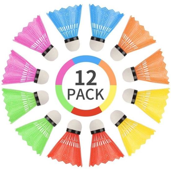 Volants De Badminton AONAT - 12 Balles En Nylon - Stables Et Durables - Pour Loisirs Et Entraînement