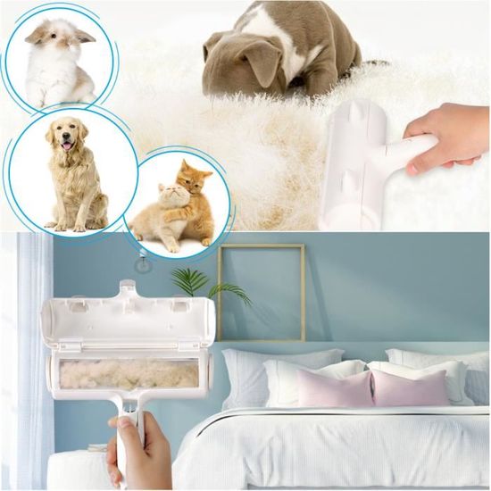 Bailey & Buddies - Brosse Magique Anti-poils Chats & Chiens, Réutilisable - Double Face