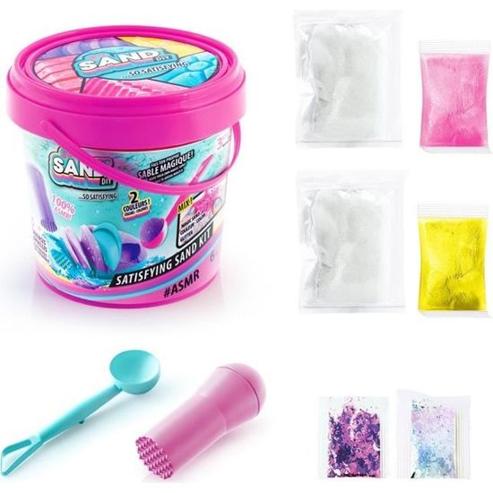 Sable Magique Genio Kids - 750g (5 Couleurs) Avec 5 Moules - Jeu Créatif Et Anti-stress
