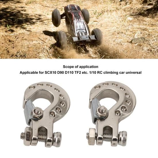 Crochet De Remorque Métal Pour Crawler RC 1/10 - Compatible Axial SCX10, D90, TRX4 - Noir