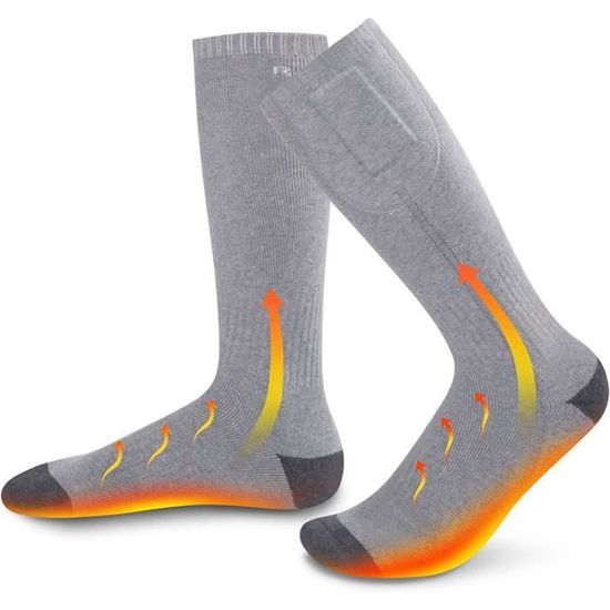 Chaussettes Chauffantes Électriques – Batterie 7500mAh, 4 Niveaux De Température, Jusqu’à 14h D’Autonomie, Pour Homme Et Femme (Ski, Camping, Randonnée)