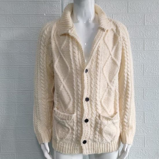 DGKaxiyaHM Pull Cardigan Homme Boutonnage Simple Tricot Col V Manches Longues Poche