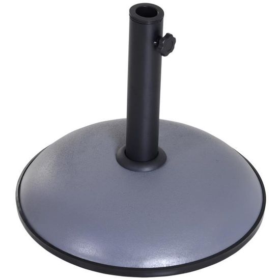 Pied de parasol rond - OUTSUNNY - Ø 45cm - Base de lestage - PVC gris noir