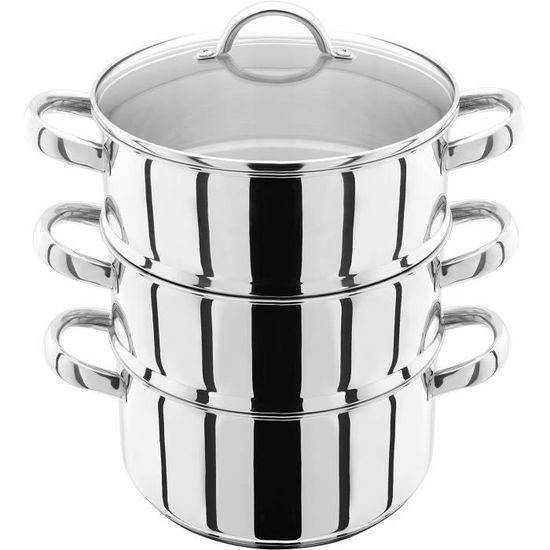 Cuiseur Vapeur En Acier Inoxydable 304 2 Couches Avec Cuiseur Vapeur 24