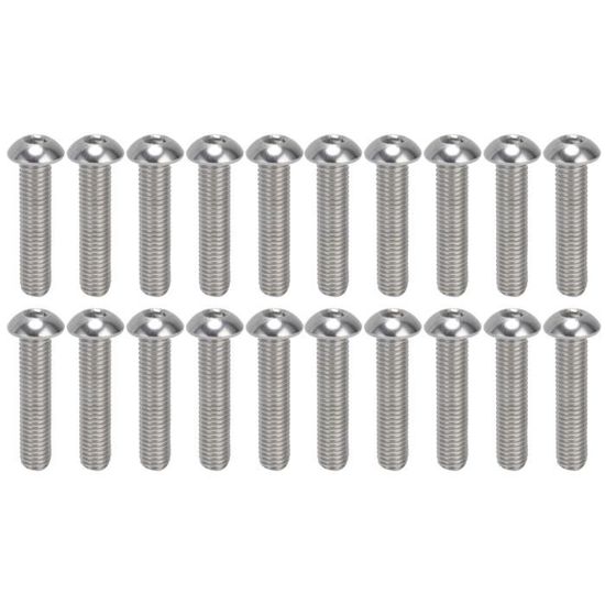 Mothiness 30 pièces vis à tête cylindrique à six pans creux A2 en acier Mothiness 30 pièces vis à tête cylindrique à six pans creux A2 en acier