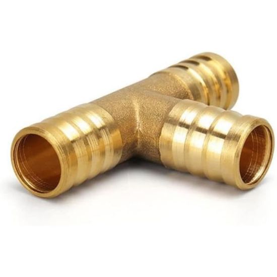 sourcing map 8mm x 6mm x 6mm Tuyau Id Raccord Cannelé Tuyau Laiton Réducteur Barbelé en Forme Y 3 Voie T Connecteur Adaptateur 3Pcs