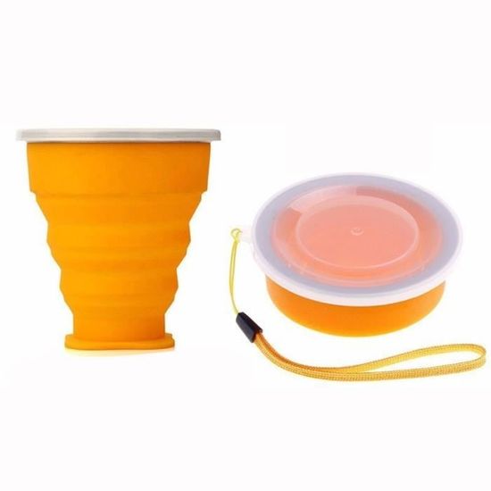 Tasse De Voyage Pliante En Acier Inoxydable Goobetter – Capacités 75 à 450 Ml – Avec Couvercle – Neuf