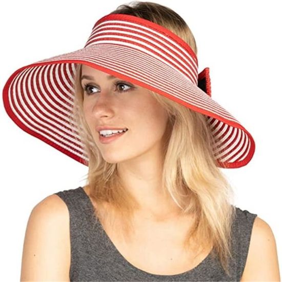 Protection Solaire Chapeau De Paille Femme Raphia - Bord Large