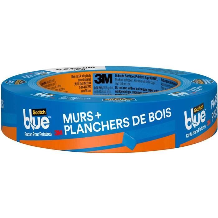 Ruban De Masquage Peinture ScotchBlue 3M 2090 - 24 Mm X 55 M, Adhésif Moyen, Se Décolle Proprement Jusqu'à 14 Jours - 3