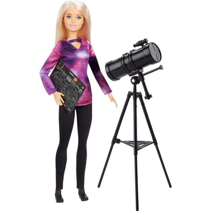 BARBIE Métiers National Geographic Astronome - GDM47 - Poupée Mannequin - 3 ans et +