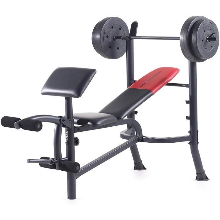 Weider Pro 265 Banc de Musculation Adulte Unisexe, Noir et Rouge, 164cm