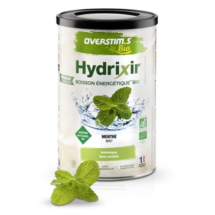 OVERSTIMS - Hydrixir Bio - Hydratation & maintien des performances - Menthe - Boîte 500g
