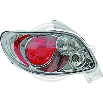 4225095 , Paire de feux arrière chrome pour PEUGEOT 206 de type Berline de 1998 a 2005