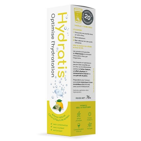Hydratis Solution d'Hydratation Citron & Fleurs de Sureau 20 pastilles