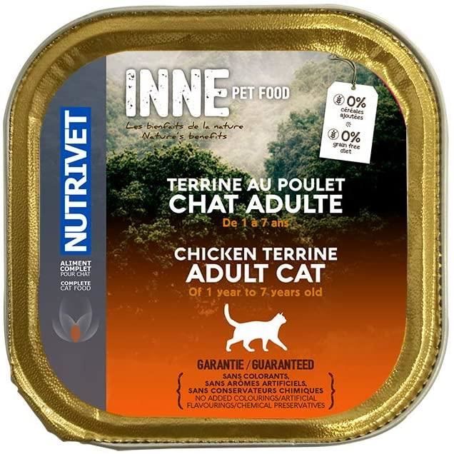 Nutrivet Inne Terrine Adulte Poulet BQ pour Chat 150 g 448468