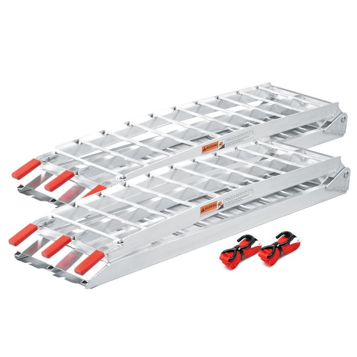 2x Rampe de chargement Moto ATV Pliable Aluminium Rail d'accès 226cm 680kg - 30222
