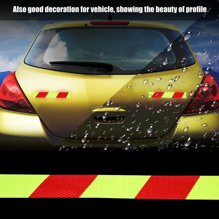 Tbest bande réfléchissante de voiture Autocollant réfléchissant de bande d'avertissement de 5 cm * 3 m pour l'automobile de